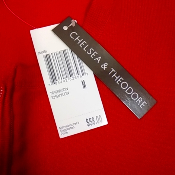 Red Chelsea and Theodore Sweater 4023p - Picture 6 of 7